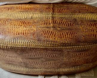 51. Custom Italian Faux Crocodile Ottoman (48" x 24" x 18")