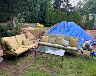 84. Brown Jordan Furniture 5pc Set, Sofa, Loveseat w/ Cushions, Coffee Table and Pair of End Tables