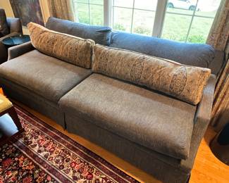 2. Custom 2 Cushion Sofa w/ Cashmere & Silk Upholstery (96" x 48" x 35")