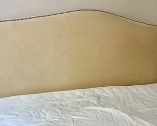 50. Velvet Upholstered King Bed w/ Nailhead Detail w/ Performance Fabric (58"h)