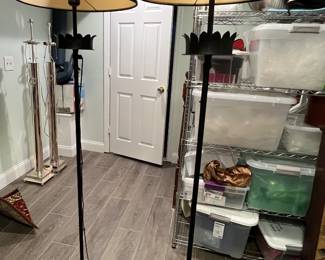 40. Pair of Petris Black Metal Floor Lamps (67")