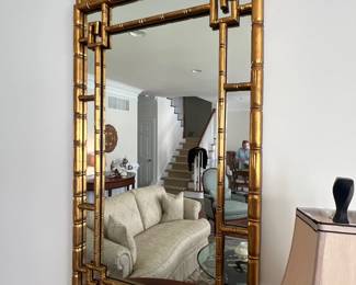 Bamboo gold mirror