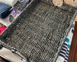 wicker weave tray