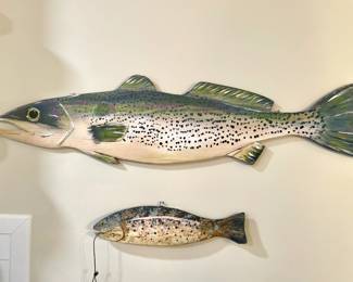 Hand Painted  Carved and Signed Trout