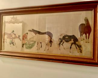 Framed Oriental Silk Screen