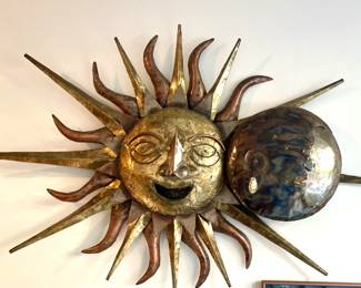 Copper & Metal Sun & Moon Sculpture
