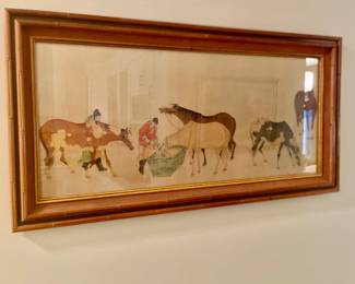 Framed Oriental Silk Screen