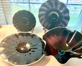 Signed & Dated Collection of Amethyst Hand Blown Glass by  Jeffrey Auxer- Berlin, MD