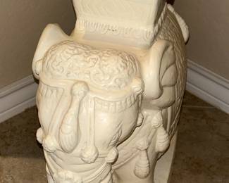 White Ceramic Elephant Garden Stool/ Plant Stand (4 available)