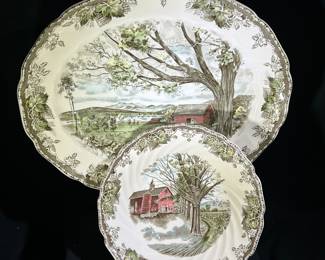 Johnson Brothers Friendly Village Oval Serving Platter and Bowl