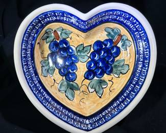 Polish Pottery Small Heart Bowl