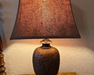 Pair of Hammered Metal Table Lamps