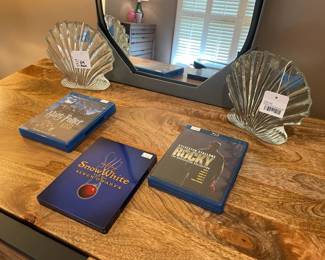 Blenko Shell Bookends, NIB Threshold Wall Mirror, Harry Potter