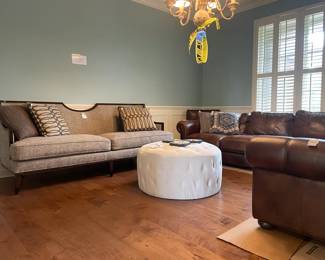 Ethan Allen Leather Sectional, AFW Pillow Pair,  Markor A.R.T. Sofa, Down Couch Pillows, AFW Couch Pillows, Resin Laundry Wall Plaques, Harbour Lights Lighthouse Decor, Scaasis Lighthouse Decor, Cube Storage Shelf, Dolphin Picture Frame, Pier 1 Ottoman
