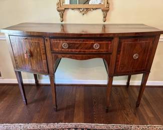Antique Mahogany Bow Front Sideboard