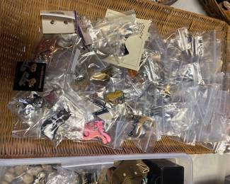 This basket of feline related jewelry is the cat's meow.