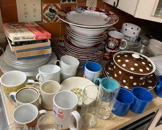 Fitz and Floyd and other dishware.