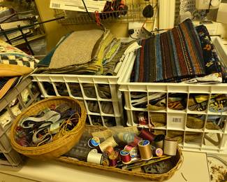 So much fabric and craft supply.