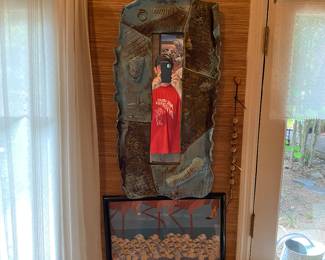 Cool art and uncool human wearing cool shirt.