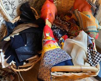 Scarves, ties, and headwraps.