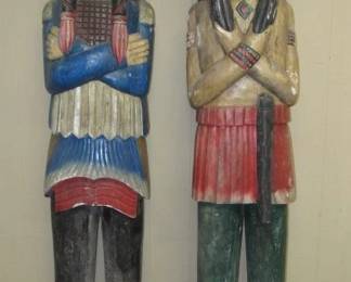 82" Tall Wooden Cigar Indian Statues