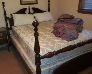 Queen Bed & Mattress There is a matching nightstand, vanity and standing mirror
