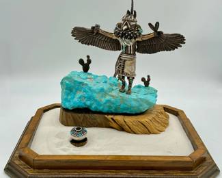Sterling Silver & Turquoise Eagle Kachina by Carol Sues