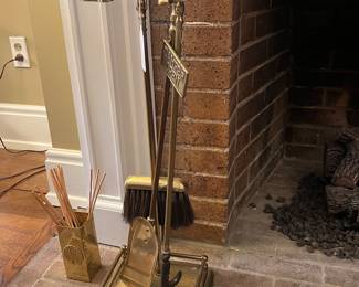 Brass fire place tools