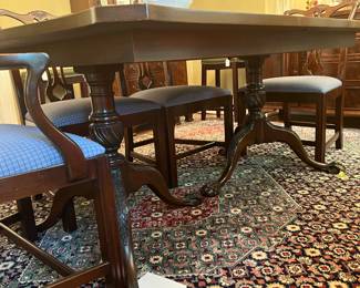 Double pedestal table