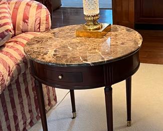 Round marble lamp table by Heritage/Henredon