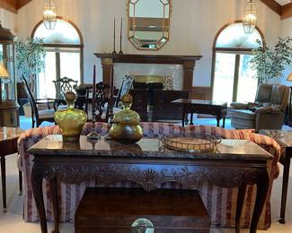 Living room is filled with a nice selection of Henredon Furnishings including The Heritage Line and The Biltmore Collection