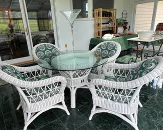 Glass top table with 4 chairs