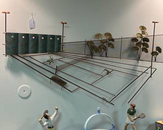 Curtis Jere Vintage Tennis Court Sculpture