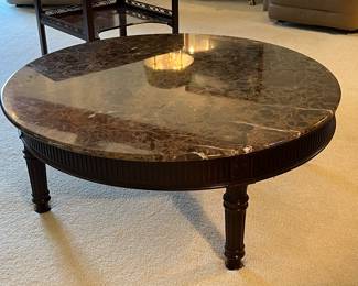 Round marble coffee table by Heritage/Henredon