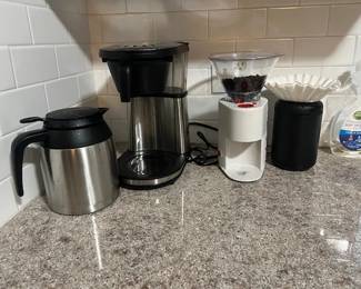 Coffee maker, coffee grinder and air tight coffee storage