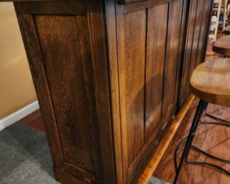 93 1/2 " Long X 25" Depth X 44" Height - This vintage bar was just stored and is one of the best pieces in this home. Looks great in the picture but so much better in person.