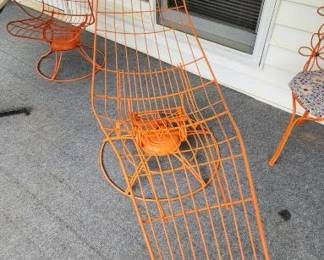 Mid Century Modern Swivel Lounge Chairs (Newly Painted Orange)
