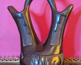Santa Clara Pueblo Navajo Wedding Vase Signed Clarissa Tafoya
