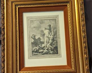 Original Woodblock Print in Deep Frame