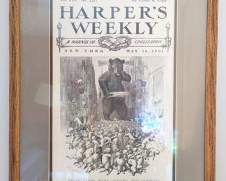 Harper's weekly framed magazine cover from 1901