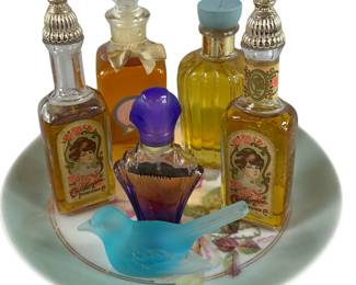 Vintage Vanity Items Perfumes Bottles California Cologne Avon Cotillion Indika Old Spice Women + Bir