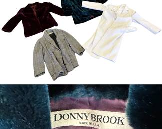 Vintage Faux Fur Coats in Jewel Tones Purple Teal + White Long Coat & More
