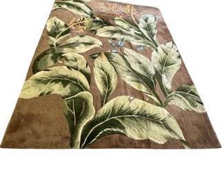 Tropics Collection 100% Wool Palm 7.6x9.5 Feet