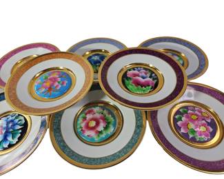Entire Set of 8 Flowers Festivals Of Japan Cloisonne China Plates Hamilton Collection