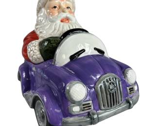 Santa Claus Driving Car Cruising Cookie Jar Design Pac Christmas Decor
