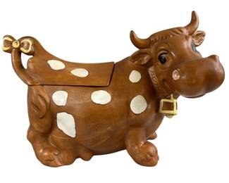 Spotted Jersey Cow Cookie Jar Twin Winton Brown