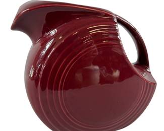 Pitcher Burgundy Dark Red Fiesta Art Deco Modern Pottery