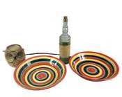 2 Large Party Chip Bowls Striped Fiesta Colors Scentsy Owl Nautical Bottle