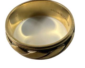 Fine Jewelry Engraved Design Wedding Band Ring Mens 14 KT Gold