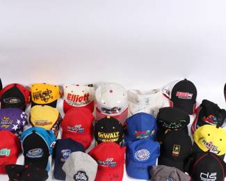 Lot 81
Lot of 23 Racing Hats & Visor, Most Autographed
